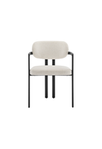 Chaise de salle à manger Marbella en tissu et métal, noir crème