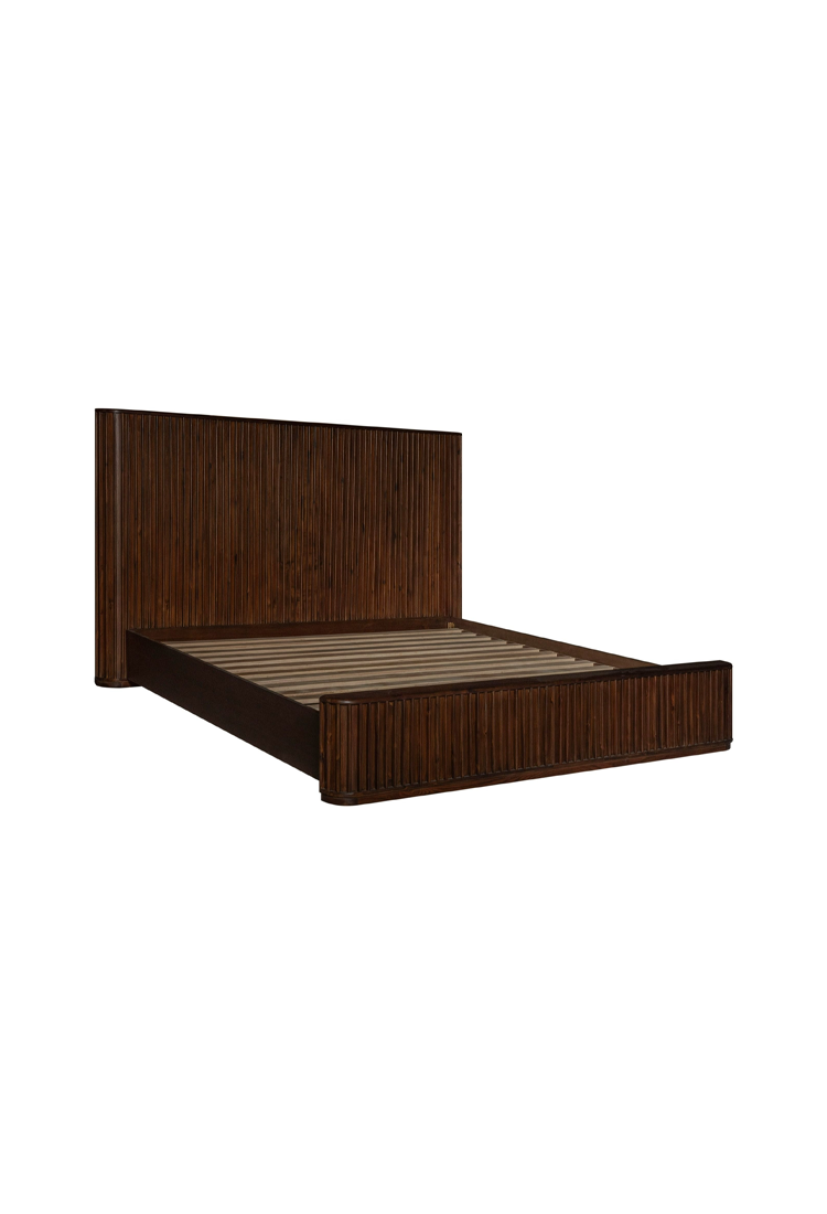 Lit King Cadenza en acacia, noyer