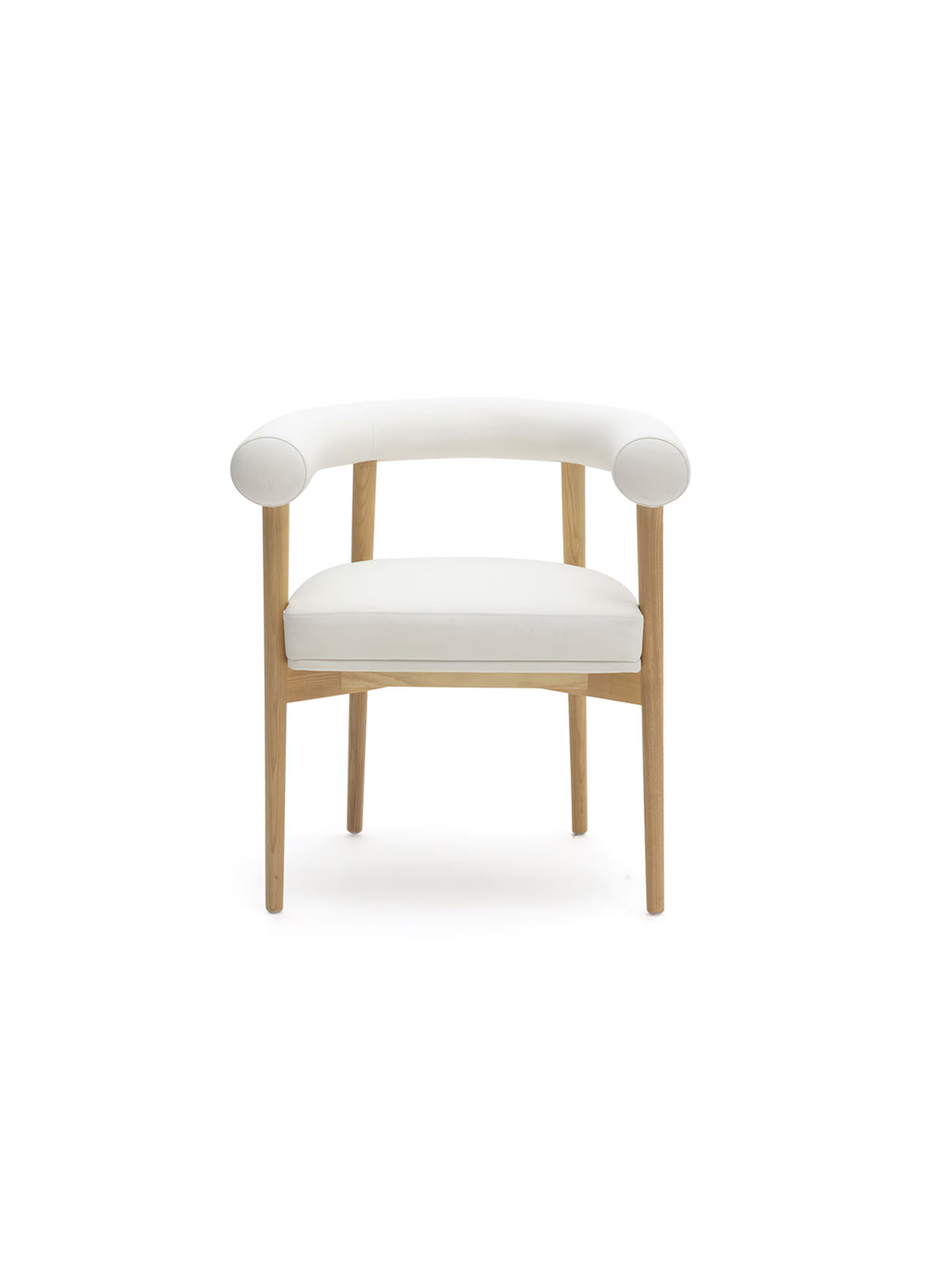 Chaise de salle à manger Para en cuir végétalien, blanche
