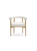 Chaise de salle à manger Para en cuir végétalien, blanche