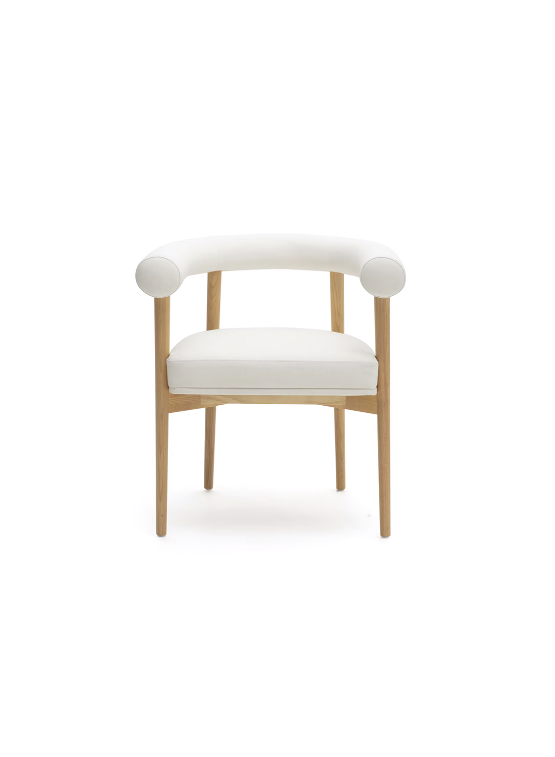 Chaise de salle à manger Para en cuir végétalien, blanche
