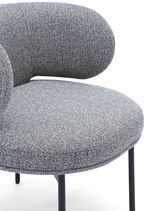 Chaise de salle à manger Maurene grise bouclée