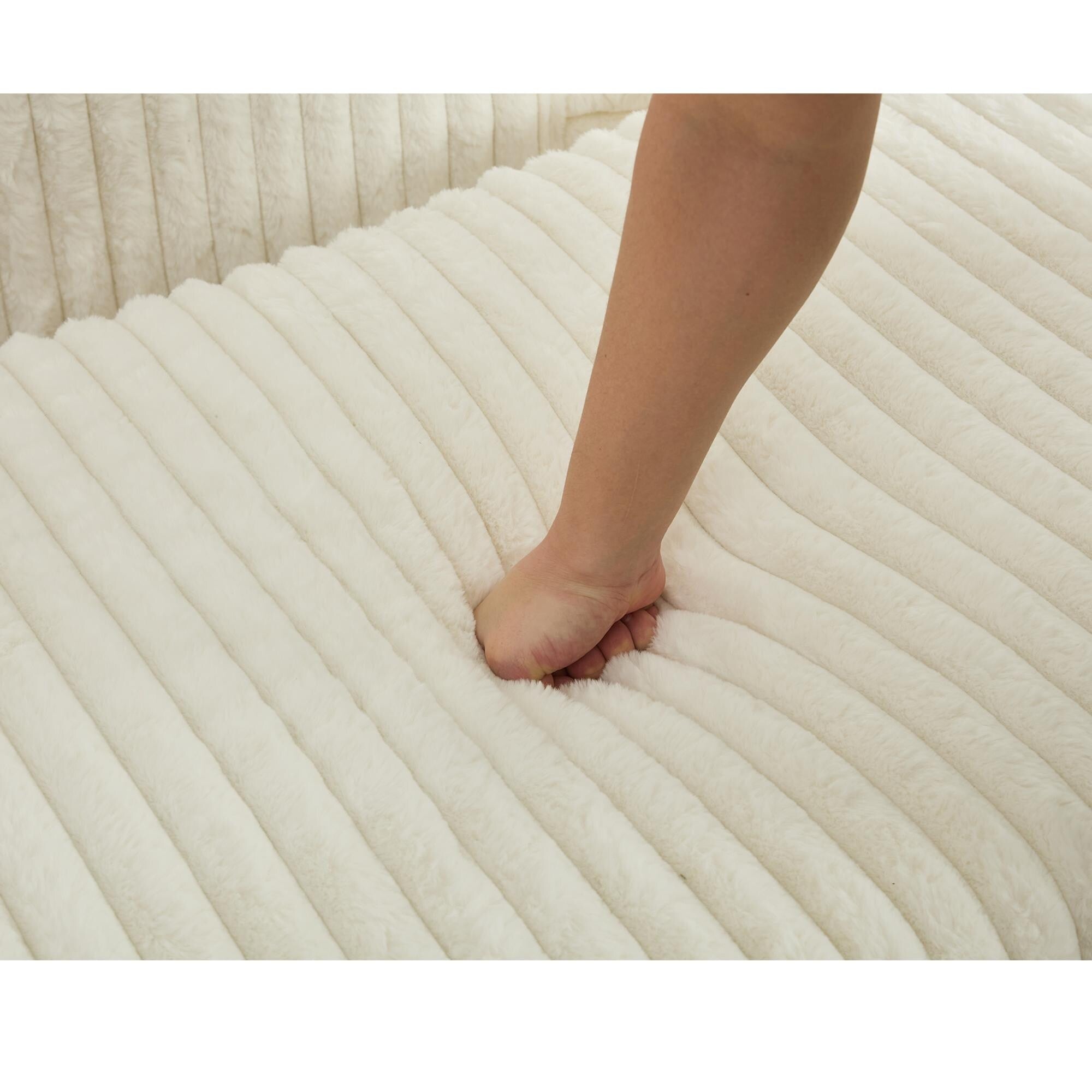 47.7 Oversized Corduroy Chaise Lounge with Ottoman Recliner