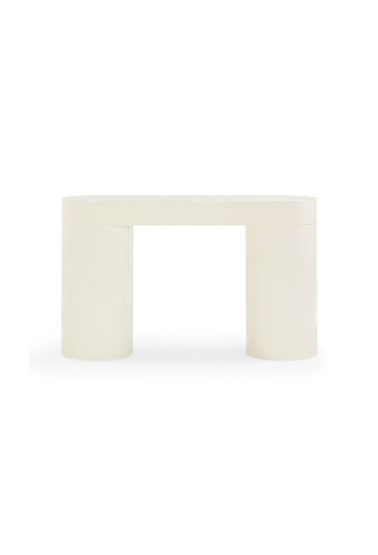 Console Nymera haute brillance, couleur crème