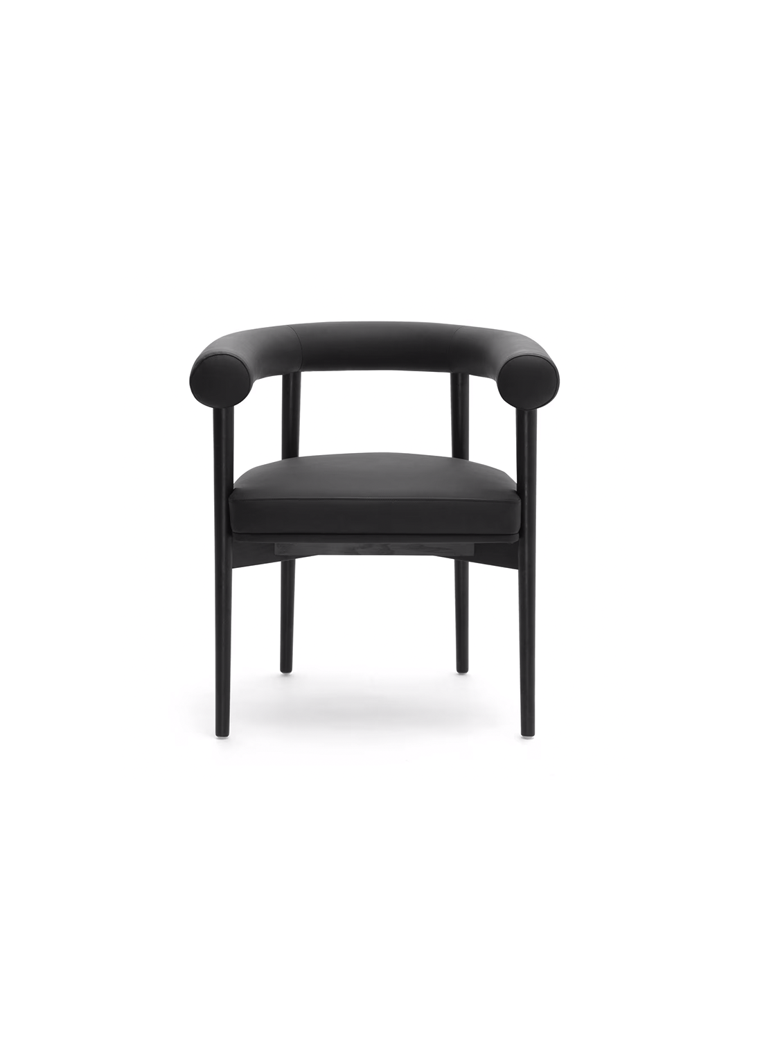 Chaise de salle à manger Para en cuir végétalien, noire