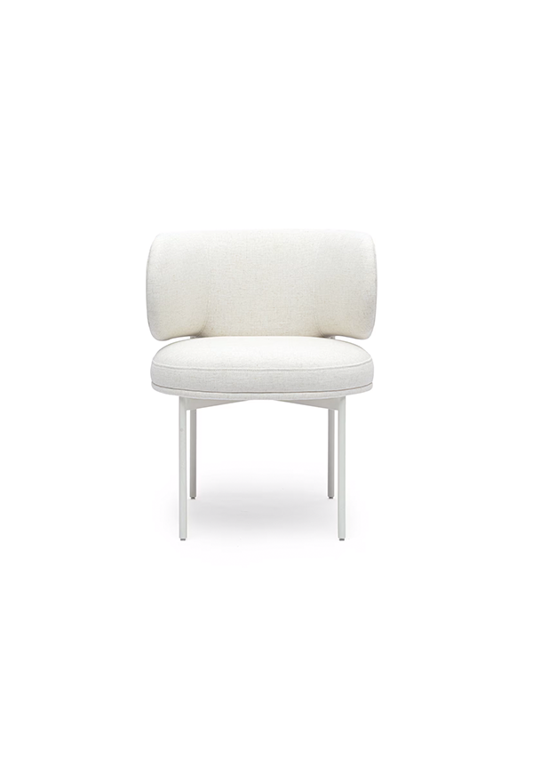 Chaise de salle à manger en lin crème Maurene