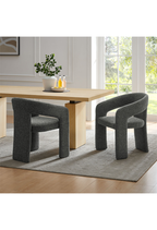 Chaise de salle à manger en tissu Elyssia, anthracite