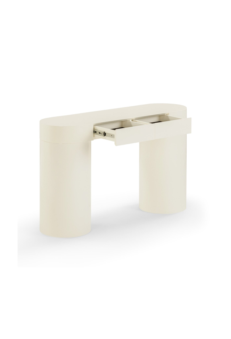 Console Nymera haute brillance, couleur crème