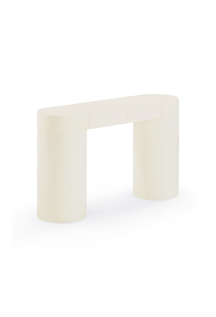 Console Nymera haute brillance, couleur crème