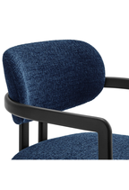 Chaise de salle à manger Marbella en tissu et métal, noir et bleu marine