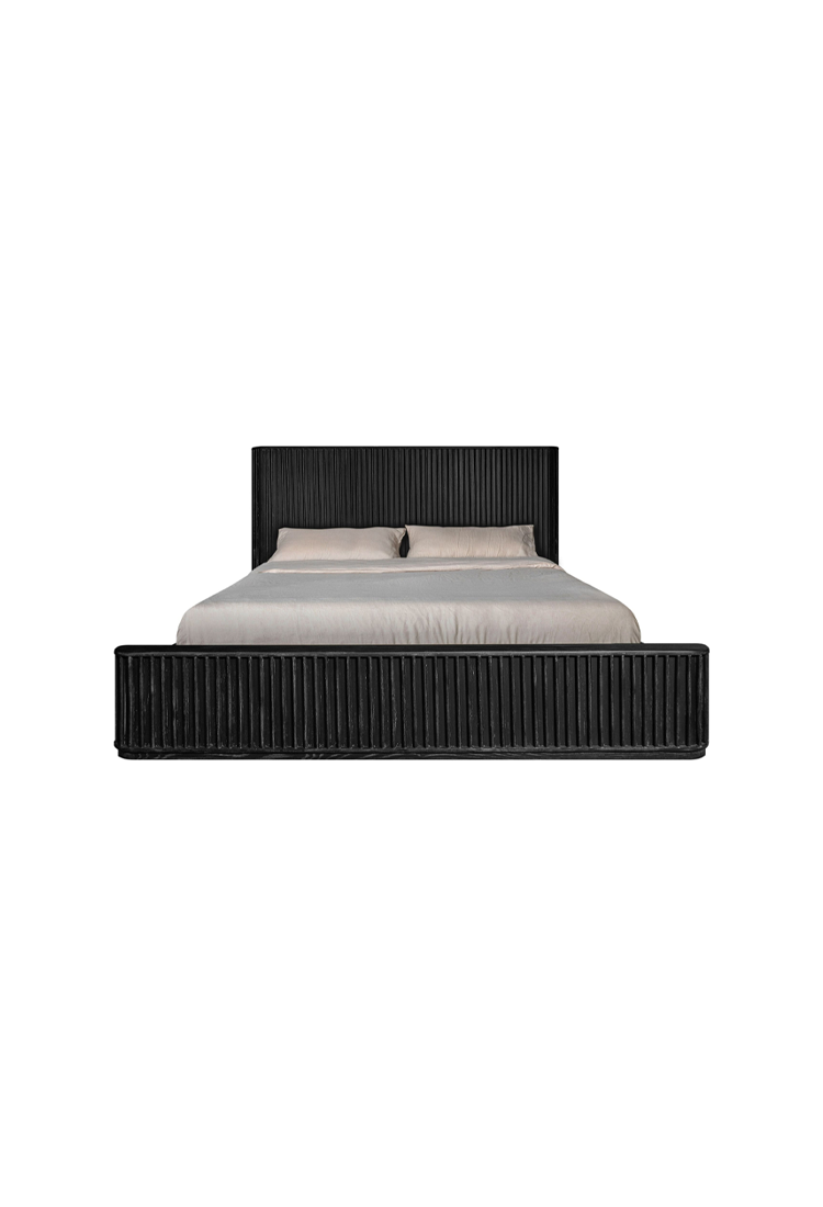 Lit King Cadenza en acacia noir