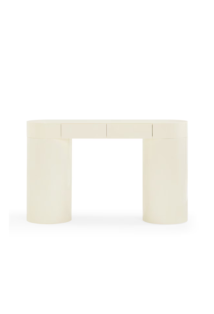 Console Nymera haute brillance, couleur crème