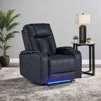 Callum Power Recliner Chair, Adjustable Headrest, Black Faux Leather