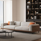 111.81 inch Versatile Solid Wood Compressible Sponge Sofa for Modern Living 4 seat