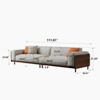 111.81 inch Versatile Solid Wood Compressible Sponge Sofa for Modern Living 4 seat
