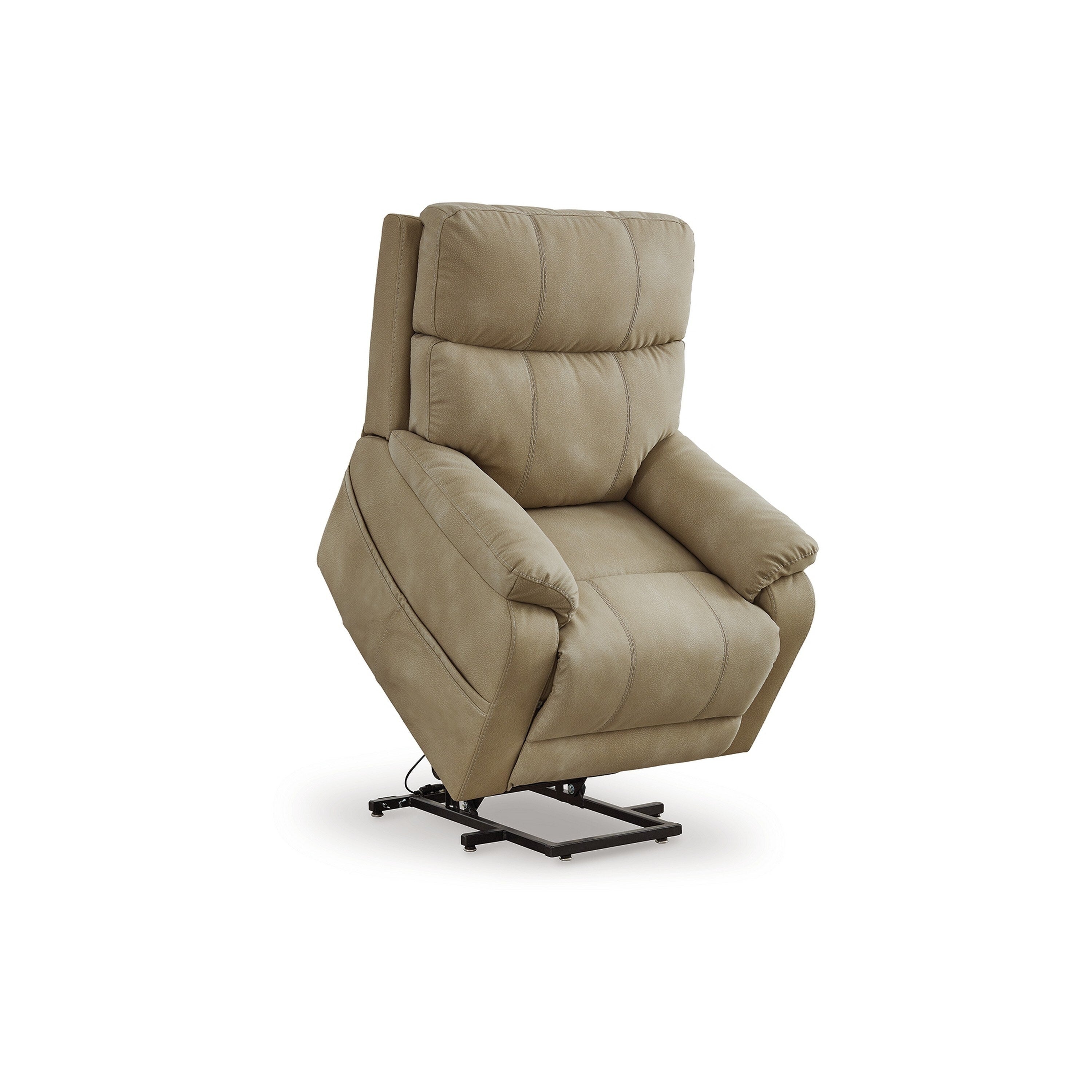 Corbin Power Lift Recliner Chair, Sand Faux Leather, Pillow Top Arms