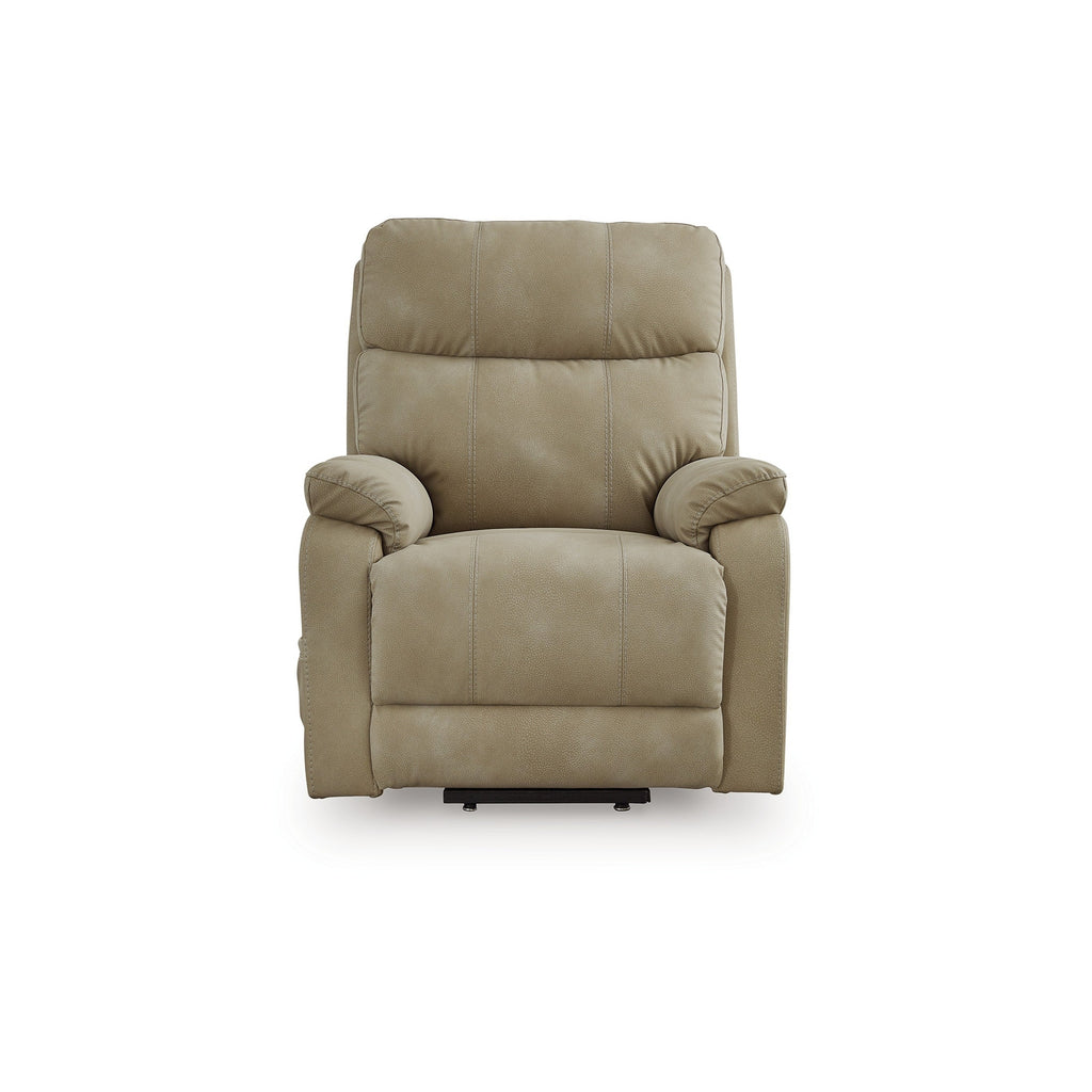 Corbin Power Lift Recliner Chair, Sand Faux Leather, Pillow Top Arms