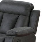 Corie Manual Recliner Chair, Pillow Cushioned, Dark Gray Faux Leather