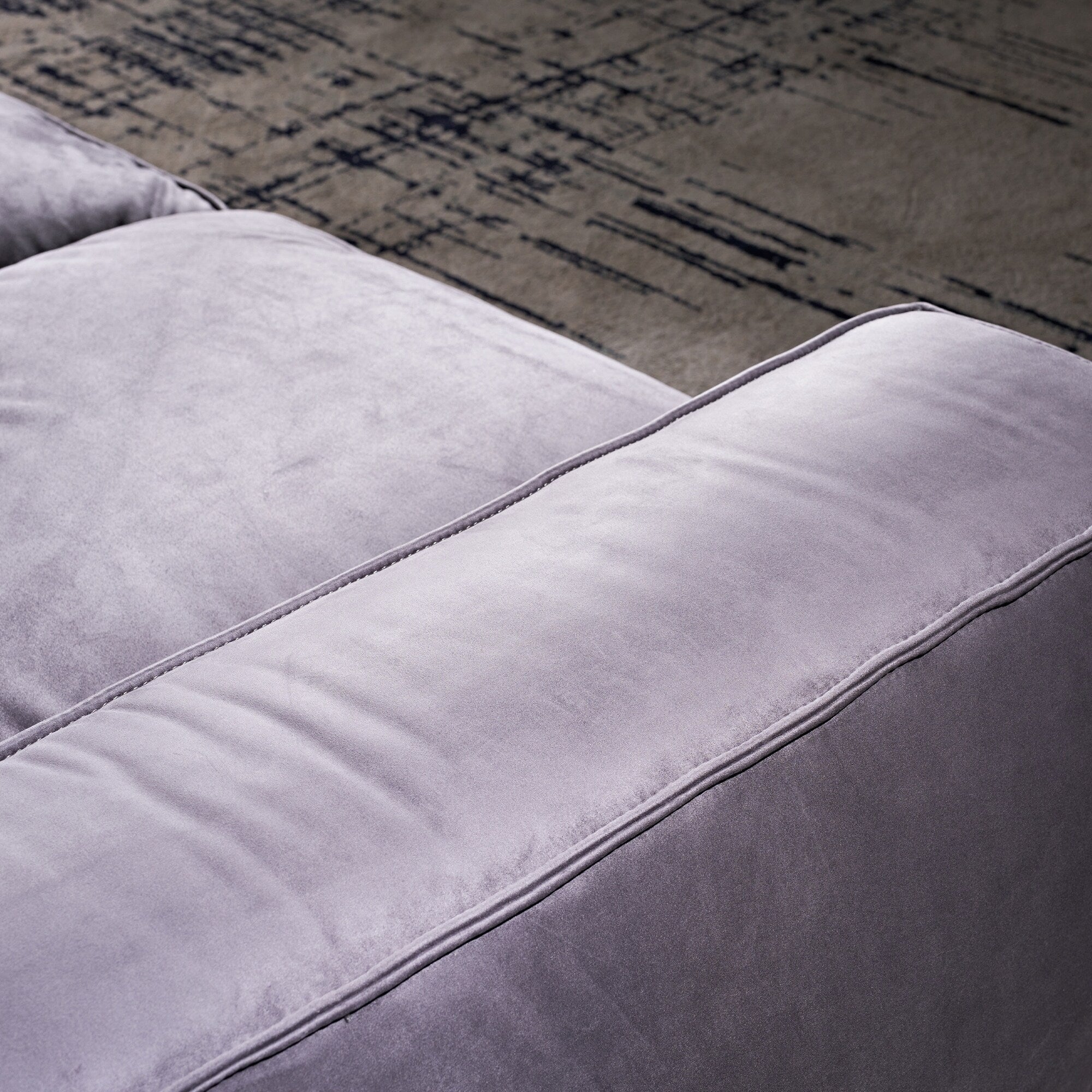110'' Square Sofa Masha Velvet with Four-seater for Living Room Sofa-bed