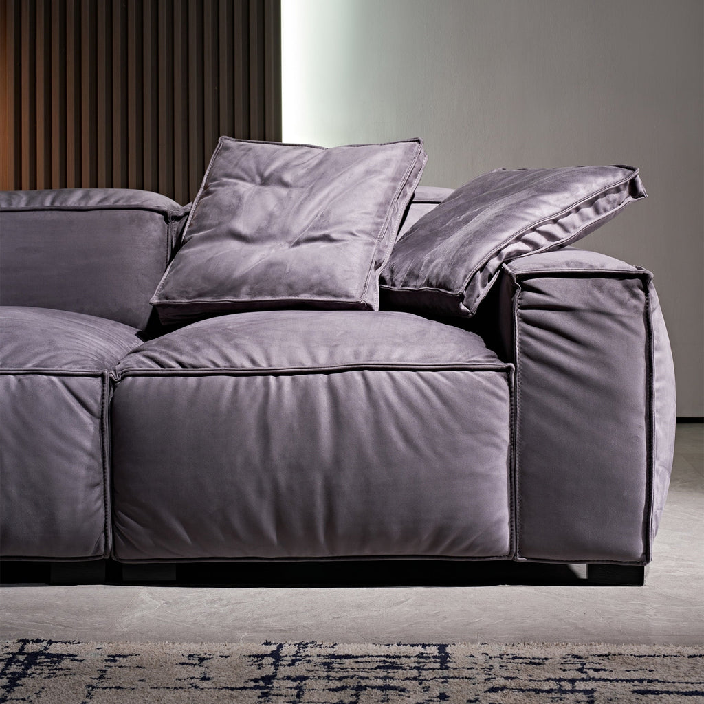 110'' Square Sofa Masha Velvet with Four-seater for Living Room Sofa-bed