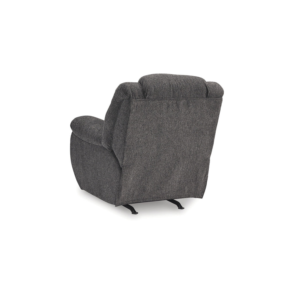 Dane Manual Rocker Recliner Chair, Gray Polyester, Pillow Top Arms