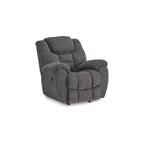 Dane Manual Rocker Recliner Chair, Gray Polyester, Pillow Top Arms