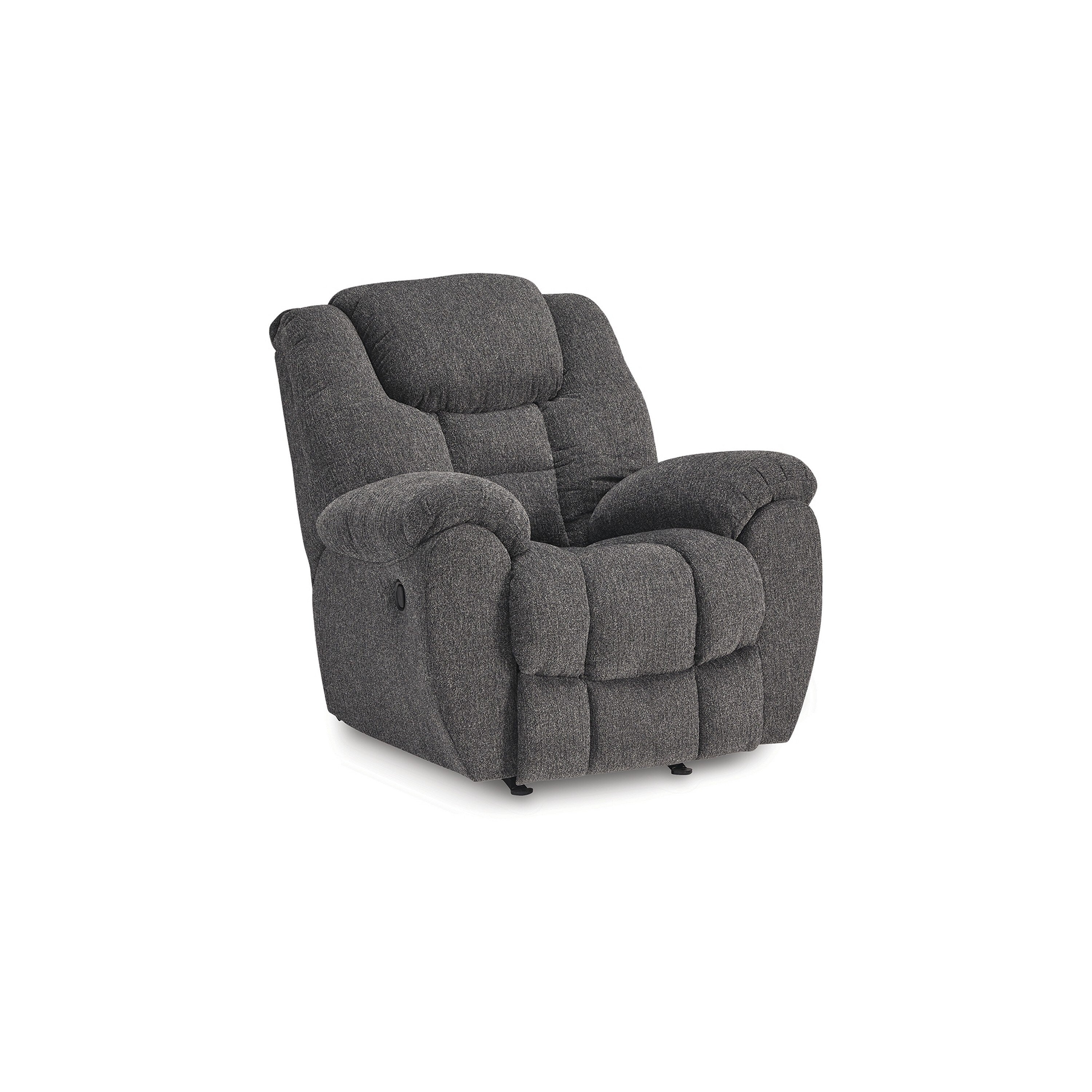 Dane Manual Rocker Recliner Chair, Gray Polyester, Pillow Top Arms