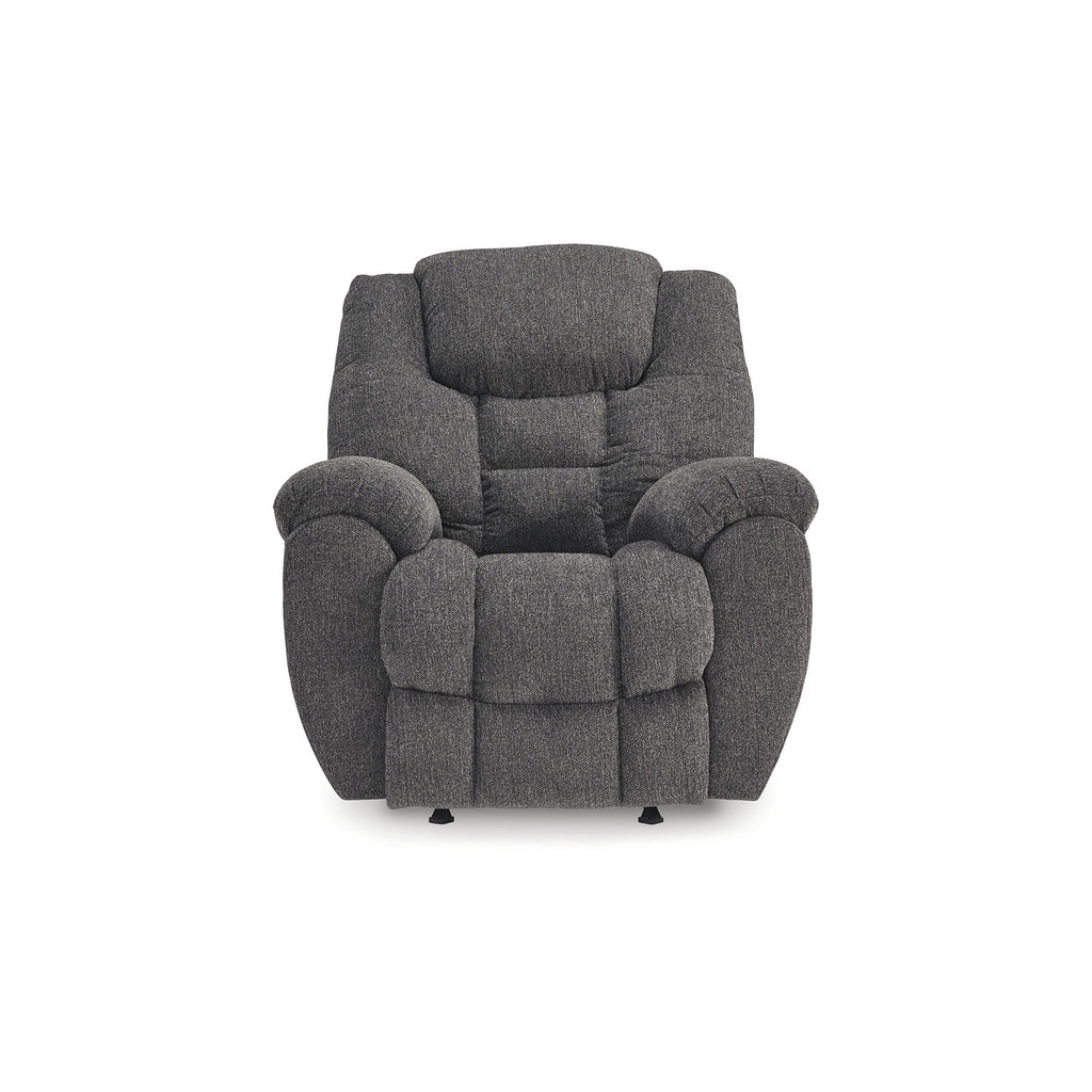 Dane Manual Rocker Recliner Chair, Gray Polyester, Pillow Top Arms