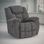 Dane Manual Rocker Recliner Chair, Gray Polyester, Pillow Top Arms