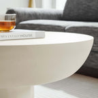 Table basse ronde Caspa, blanche