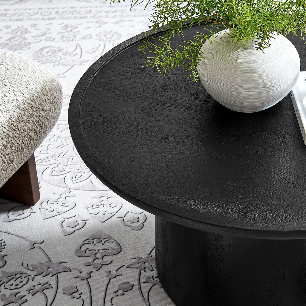 Table basse ronde Hollo, noire