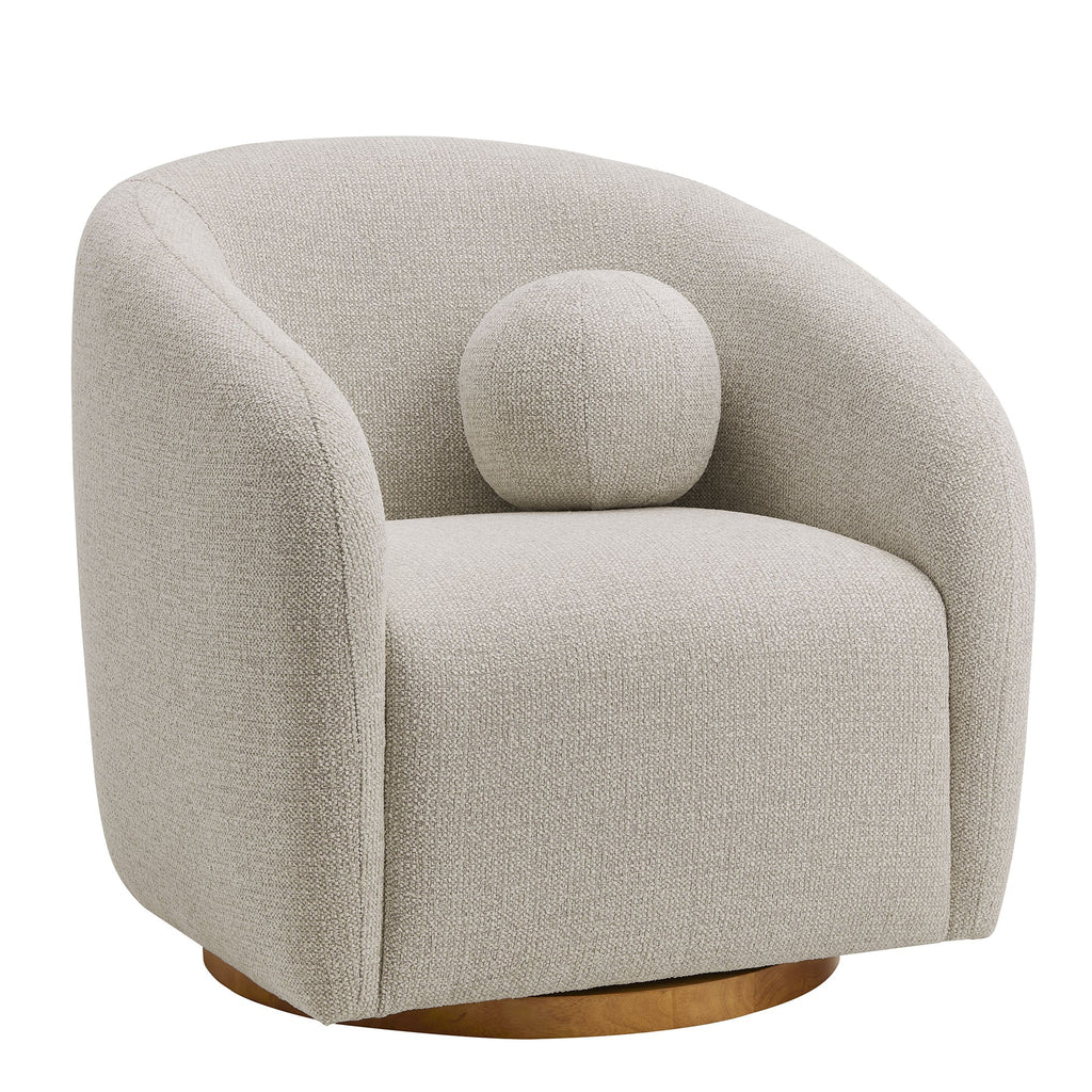 Fauteuil en tissu Chennie, gris tourterelle