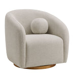 Fauteuil en tissu Chennie, gris tourterelle