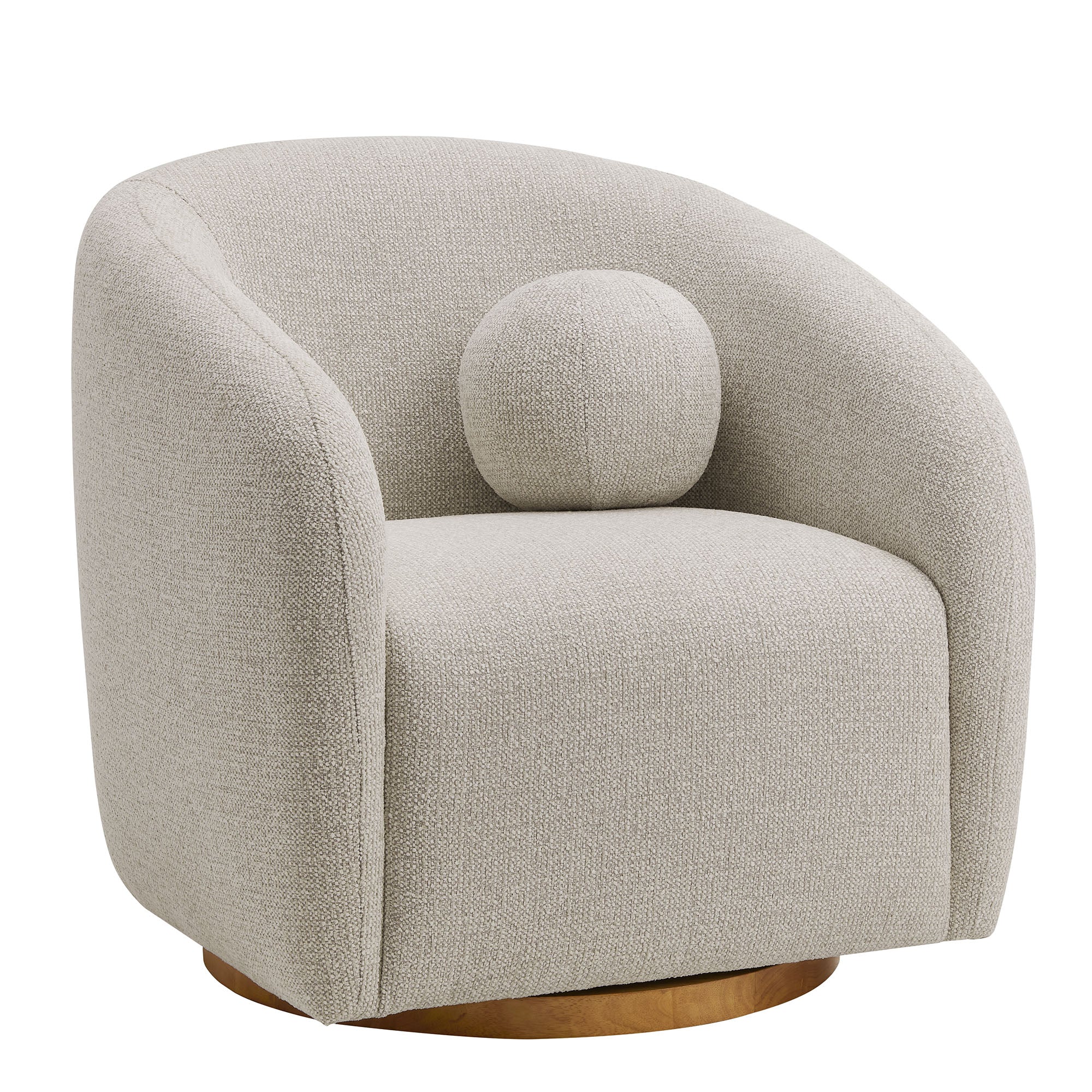 Fauteuil en tissu Chennie, gris tourterelle