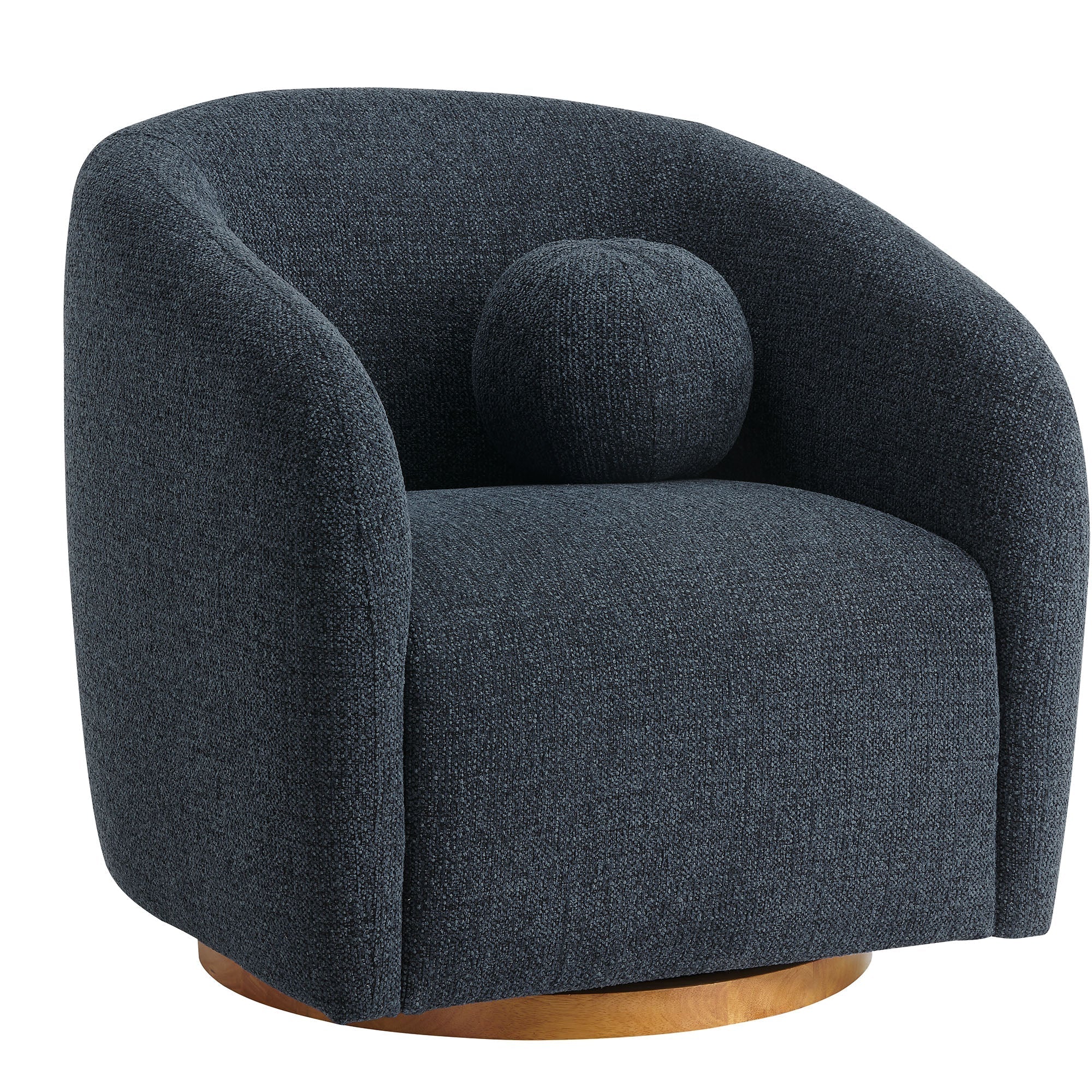 Fauteuil en tissu Chennie, bleu marine