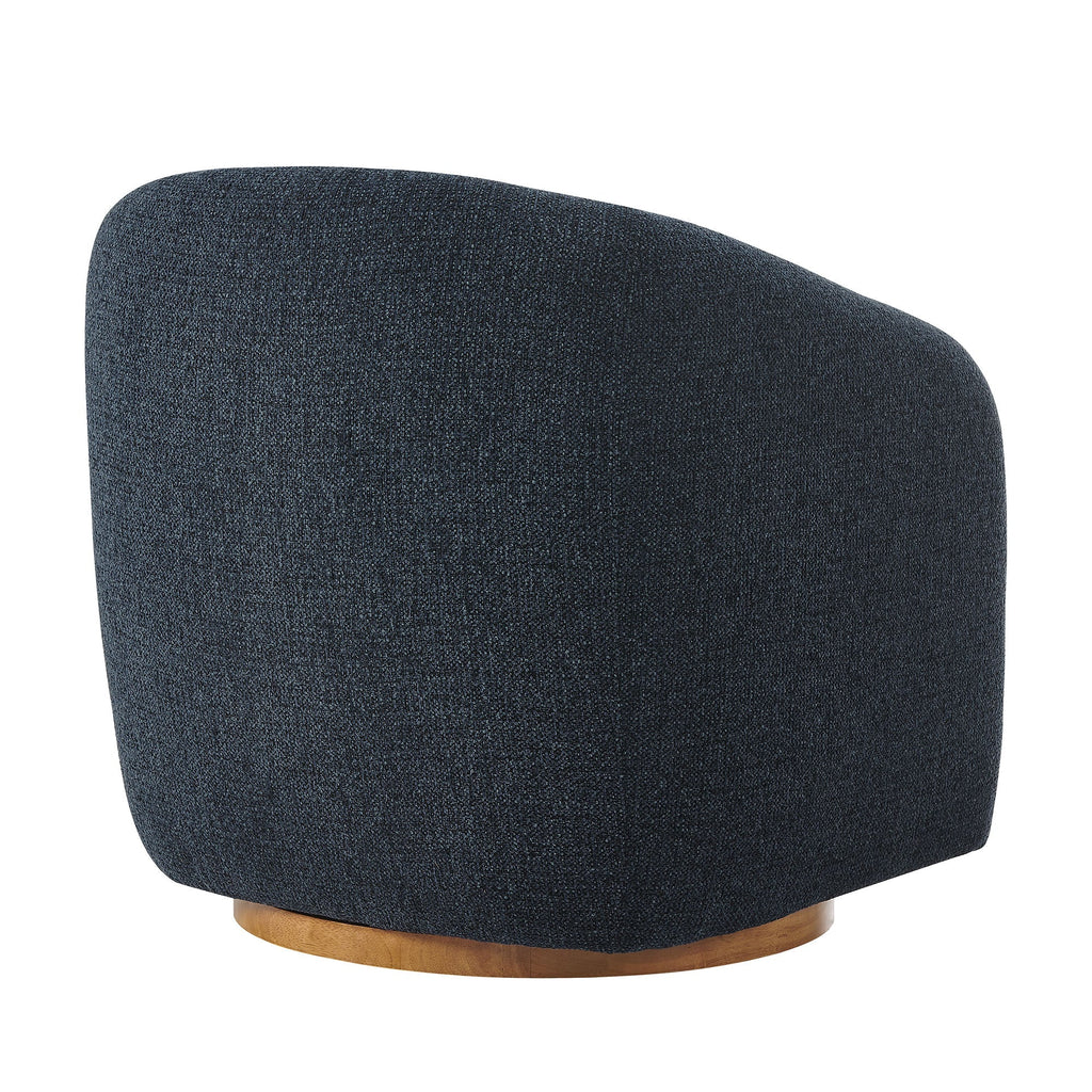 Fauteuil en tissu Chennie, bleu marine