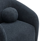 Fauteuil en tissu Chennie, bleu marine