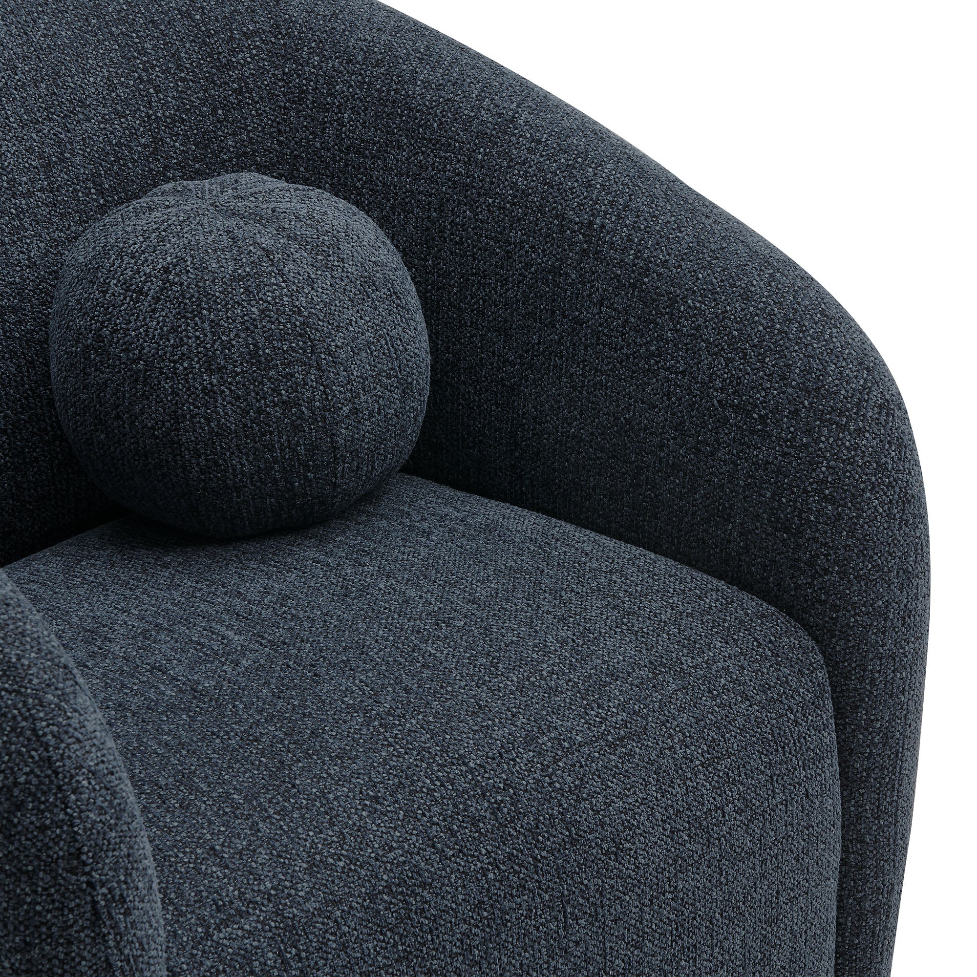 Fauteuil en tissu Chennie, bleu marine