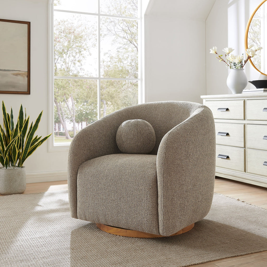 Fauteuil en tissu Chennie, taupe