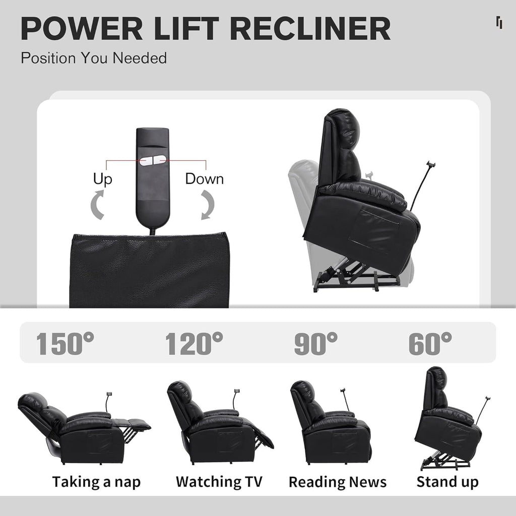 Electric Lift Recliner, Power Lift Recliner Chair with Waterproof Fabric