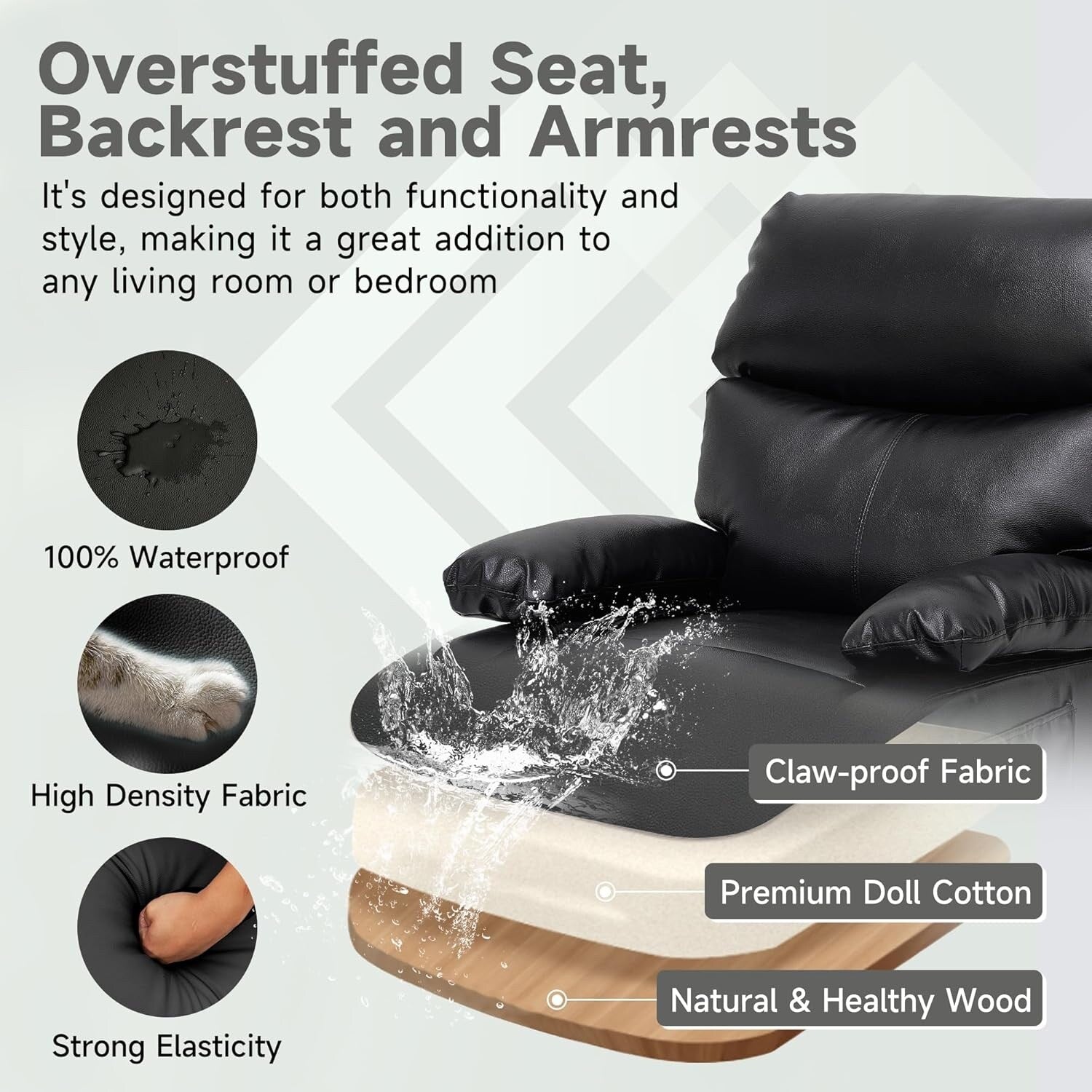 Electric Lift Recliner, Power Lift Recliner Chair with Waterproof Fabric