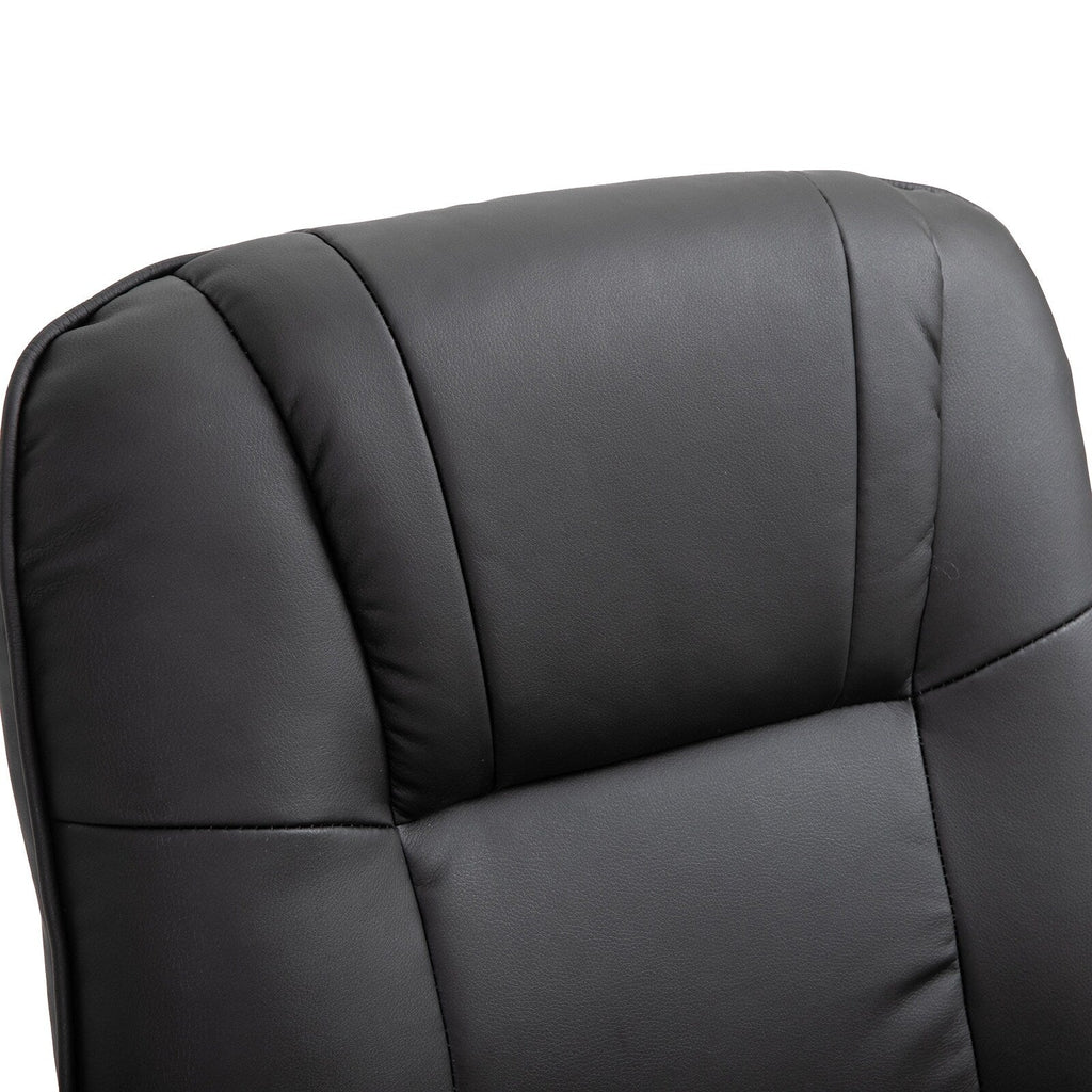 Faux Leather Manual Swivel Recliner Chair with Footrest, Armrest and Wrapped Wood Base