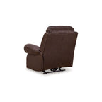 Freye Power Recliner, USB, Zero Wall Dark Brown Leather, Nailhead Trim