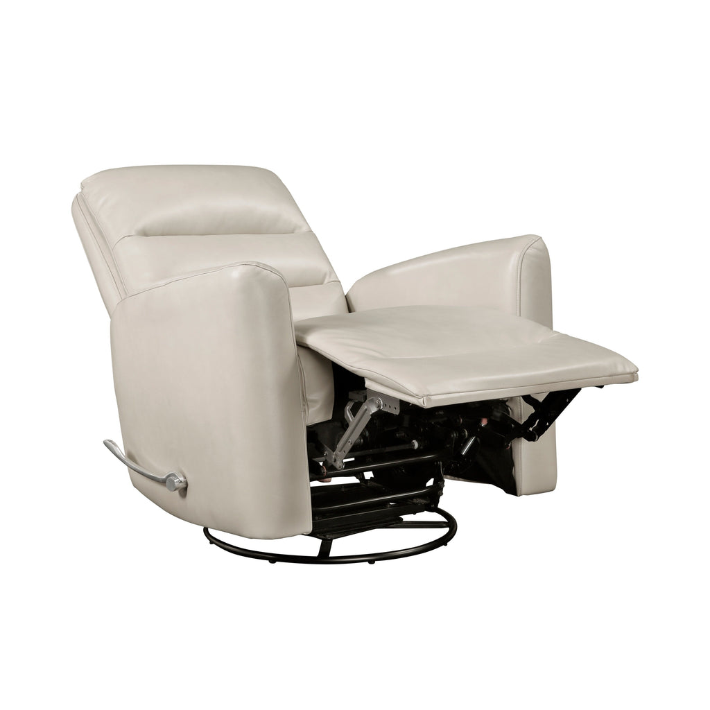 Glider Reclining Chair Swivel Motion Breathable Faux Leather Upholstery Luxury Living Room Furniture, Movie Chair