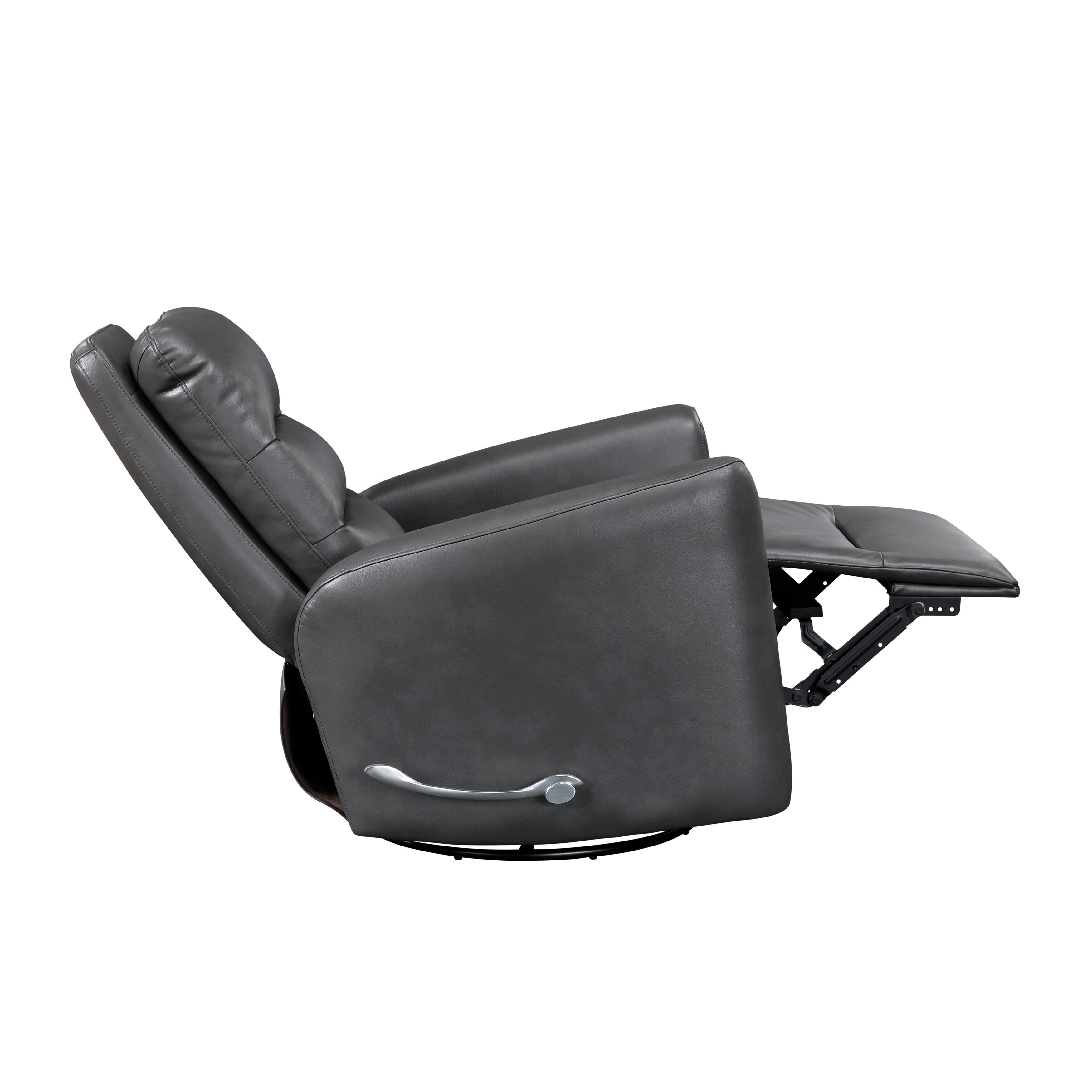 Glider Reclining Chair Swivel Motion Breathable Faux Leather Upholstery Luxury Living Room Furniture, Movie Chair