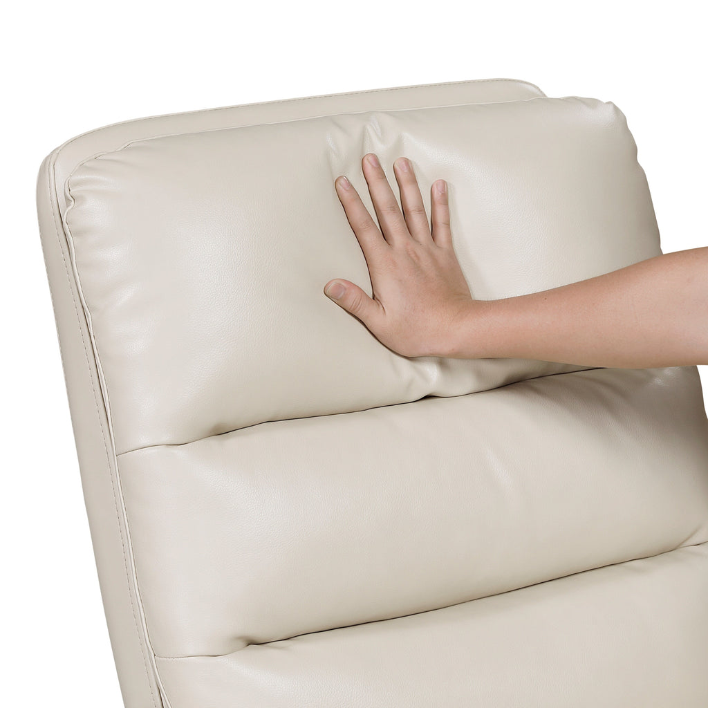 Glider Reclining Chair Swivel Motion Breathable Faux Leather Upholstery Luxury Living Room Furniture, Movie Chair
