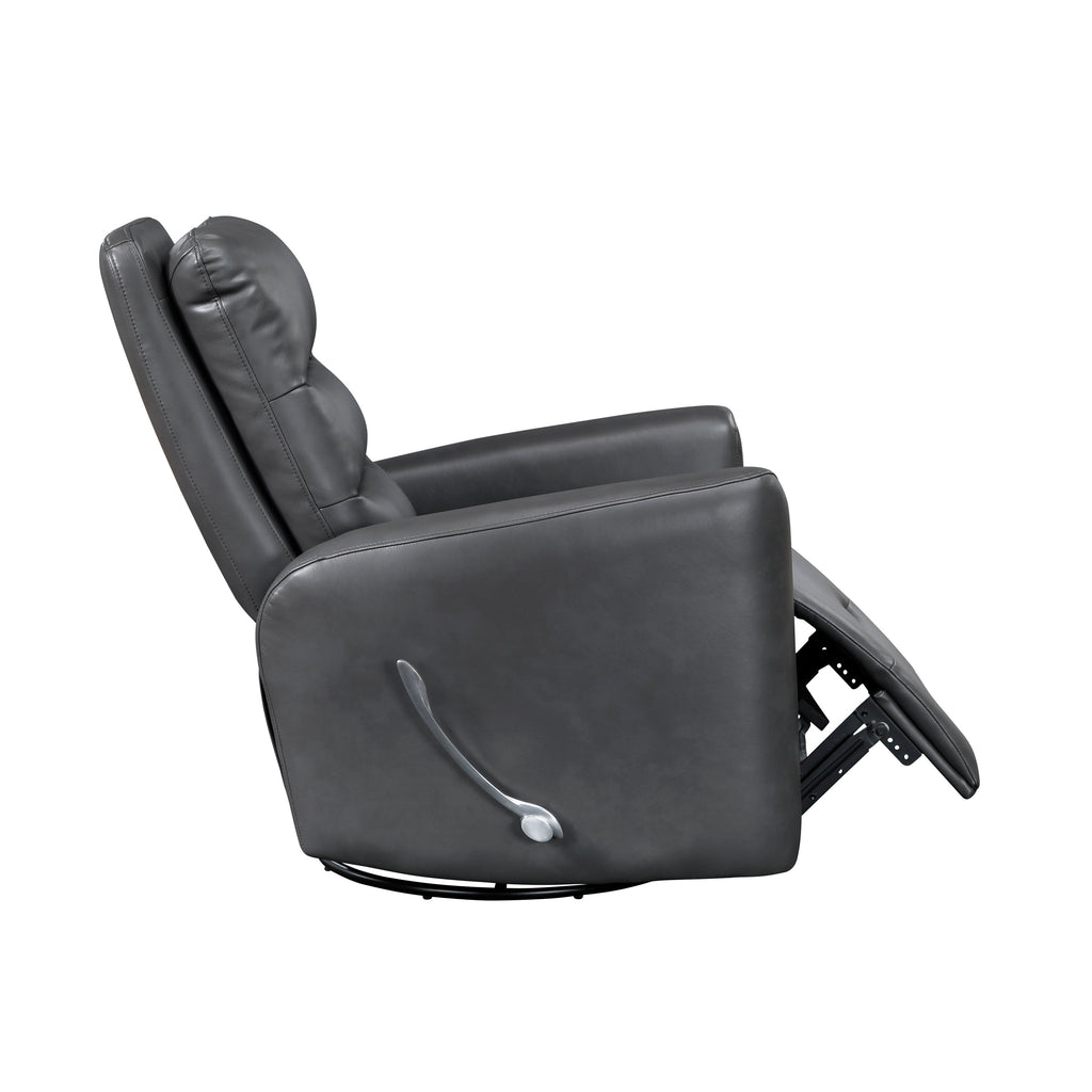 Glider Reclining Chair Swivel Motion Breathable Faux Leather Upholstery Luxury Living Room Furniture, Movie Chair