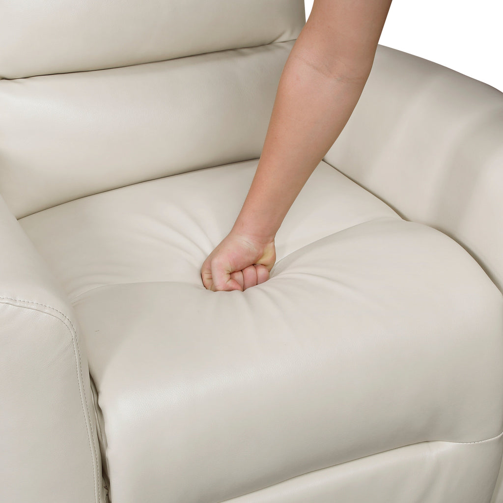 Glider Reclining Chair Swivel Motion Breathable Faux Leather Upholstery Luxury Living Room Furniture, Movie Chair