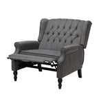 Jade Oversize Wide Chair Manual Recliner, Dark Gray Button Tuft