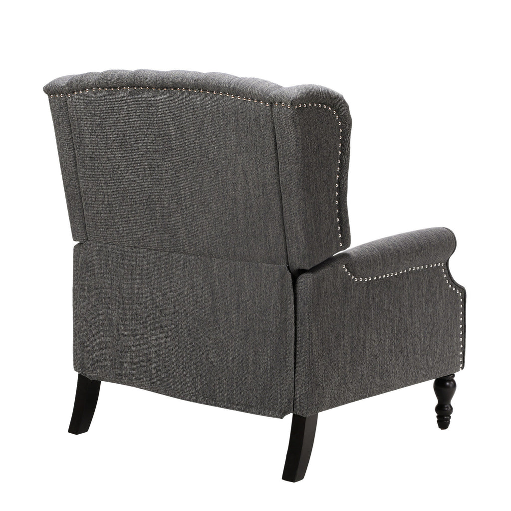 Jade Oversize Wide Chair Manual Recliner, Dark Gray Button Tuft